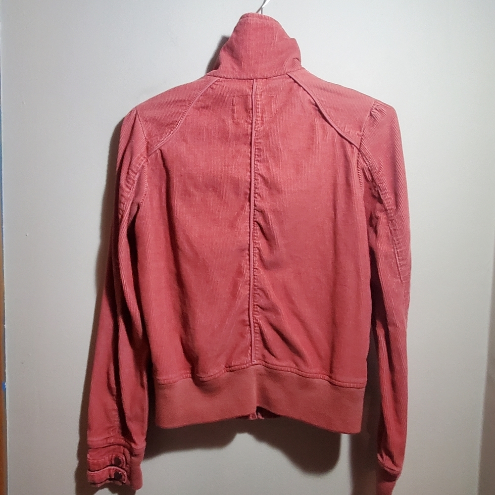MOSSIMO SUPPLY CO. Corduroy Biker Style Jacket Coat Salmon Color Women's M - EUC - Picture 6 of 10